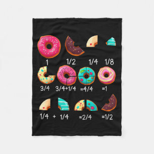 Math Doughnut Fraction Back to School Teacher Gift Fleece Blanket