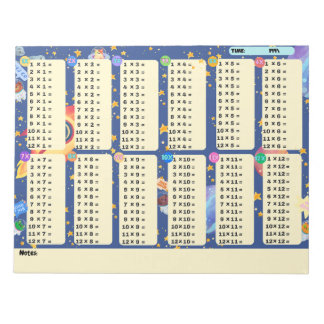 Math Drill Space Adventure (Multiplication)  Notepad