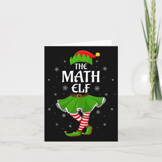 Math Elf Christmas Family Girls Women Elf Squad Xm Card (Front)