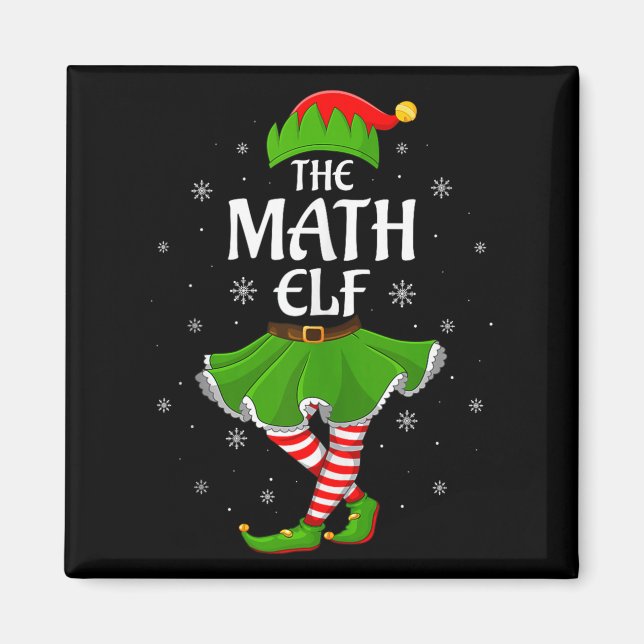 Math Elf Christmas Family Girls Women Elf Squad Xm Magnet (Front)
