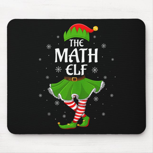 Math Elf Christmas Family Girls Women Elf Squad Xm Mouse Mat (Front)