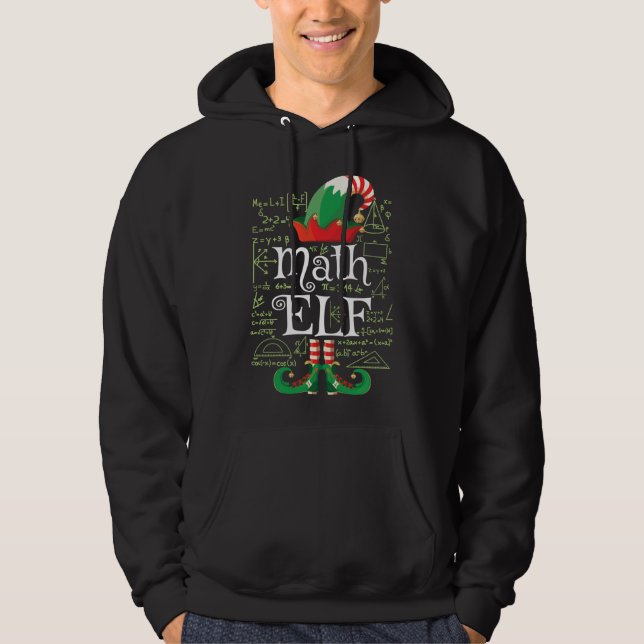 Math Elf Gift Funny Costume Matching Elf Christmas Hoodie (Front)