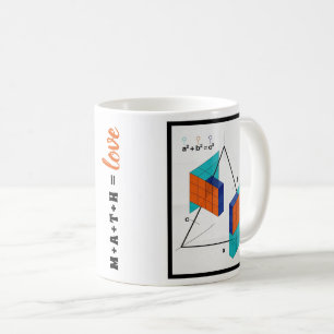 Math Equals Love 3D Pythagorean Theorem Mug