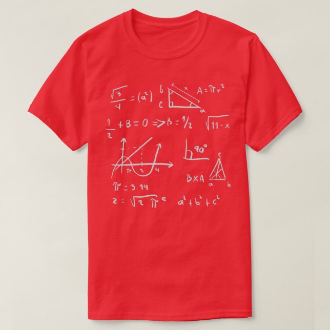 Math Equation Cool Quadratic Formula Geek Nerd Mat T-Shirt (Design Front)