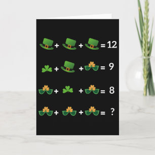 Math Equation Funny St Patricks Day Teacher 1  Card