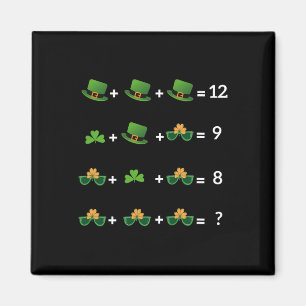 Math Equation Funny St Patricks Day Teacher 1  Magnet