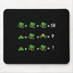 Math Equation Funny St Patricks Day Teacher Mouse Mat