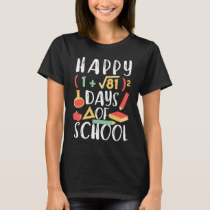 Math Equation Graphic Happy 100 Of School Algebra T-Shirt