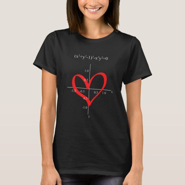 math equation heart function Maths teacher T-Shirt (Front)