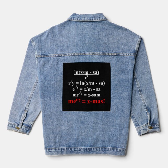 Math Equation Merry Christmas Denim Jacket (Back)