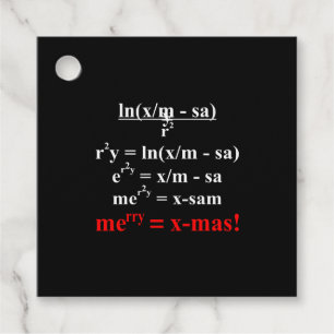 Math Equation Merry Christmas Favour Tags