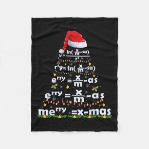 Math Equation Merry X-mas Funny Math Teacher Chris Fleece Blanket