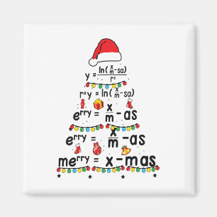Math Equation Merry X-mas Funny Math Teacher Chris Magnet