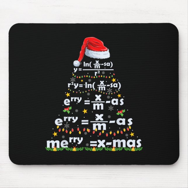 Math Equation Merry X-mas Funny Math Teacher Chris Mouse Mat (Front)