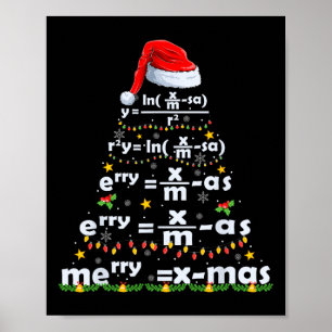 Math Equation Merry X-mas Funny Math Teacher Chris Poster