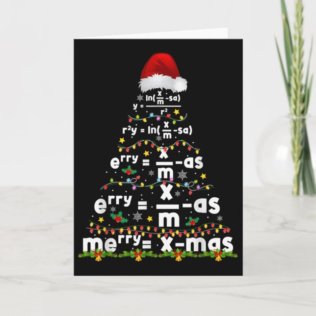 Math Equation Merry Xmas Season Teacher Christmas  Card (Front)