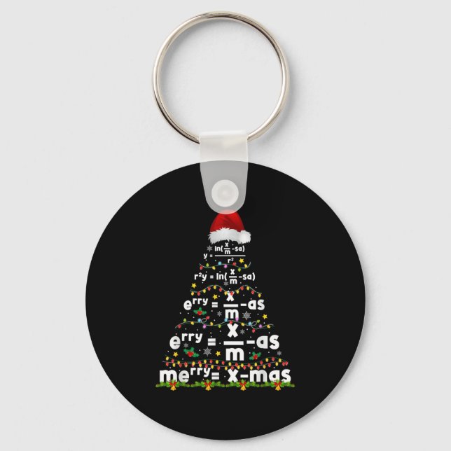 Math Equation Merry Xmas Season Teacher Christmas  Key Ring (Front)