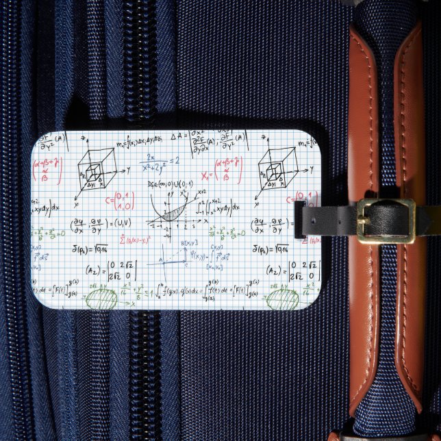 Math Equation Pattern Luggage Tag (Front Insitu 4)