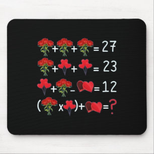 Math Equation Roses Lloons Chocolates Funny Valent Mouse Mat