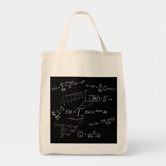 math equations and formulas, calculus, algebra... tote bag (Front)