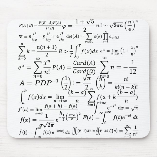 math equations and formulas mouse mat (Front)
