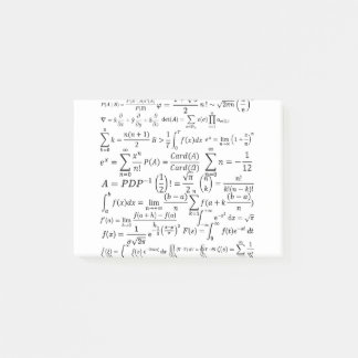 math equations and formulas post-it notes