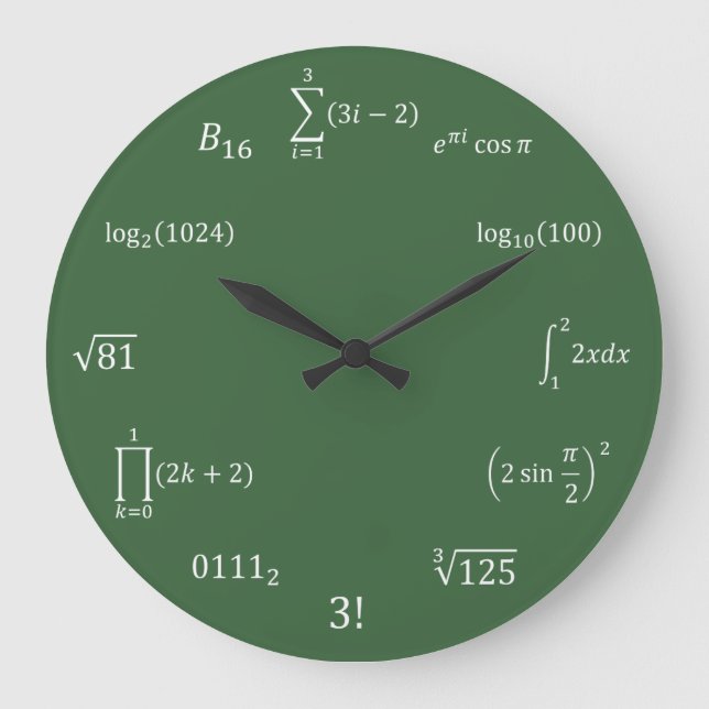 Math Equations and Notations Large Clock (Front)