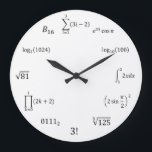 Math Equations and Notations Large Clock<br><div class="desc">Our math equation wall clock is the perfect addition to any room! Add a name for a personal touch. Great teacher,  student,  engineer,  and math lover gift idea!</div>