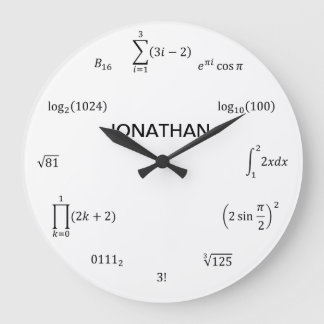 Math Equations and Notations Large Clock