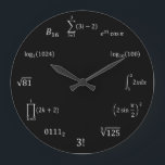 Math Equations and Notations Large Clock<br><div class="desc">Our math equation wall clock is the perfect addition to any room! Add a name for a personal touch. Great teacher,  student,  engineer,  and math lover gift idea!</div>