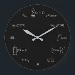 Math Equations and Notations Large Clock<br><div class="desc">Our math equation wall clock which features Gottfried Leibniz,  one of the two fathers of calculus,  is the perfect addition to any room! Add a name for a personal touch. Great teacher,  student,  engineer,  and math lover gift idea!</div>