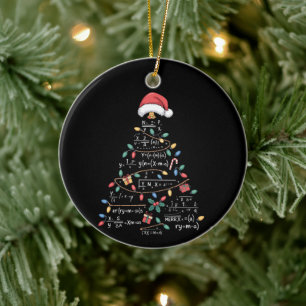 Math Equations Christmas Tree Xmas Holiday Teacher Ceramic Tree Decoration