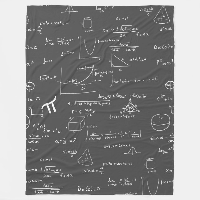 Math Equations Formulas Algebra Nerd Fleece Blanket (Front)