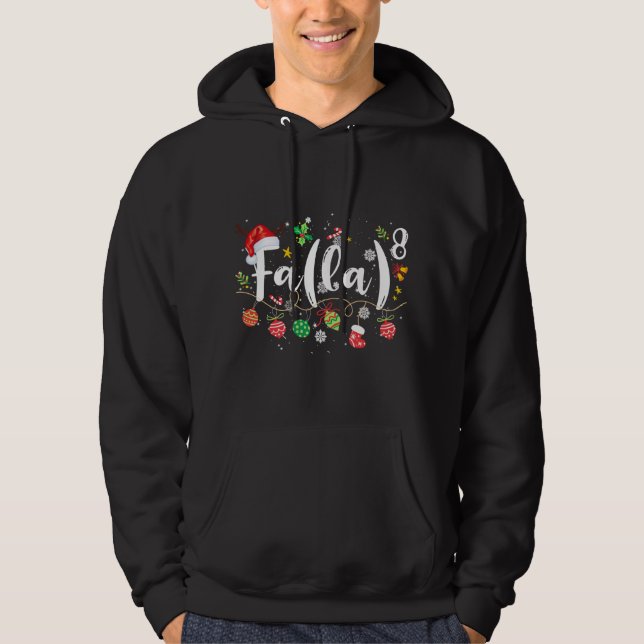 Math Fa La 8 Santa Christmas Pyjamas Teacher Stude Hoodie (Front)