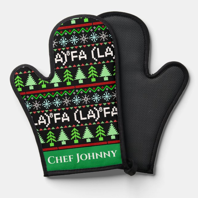 Math Fa La - Christmas Carol Ugly Sweater Style Oven Mitt (Front/Back)