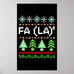 Math Fa La - Christmas Carol Ugly Sweater Style Poster