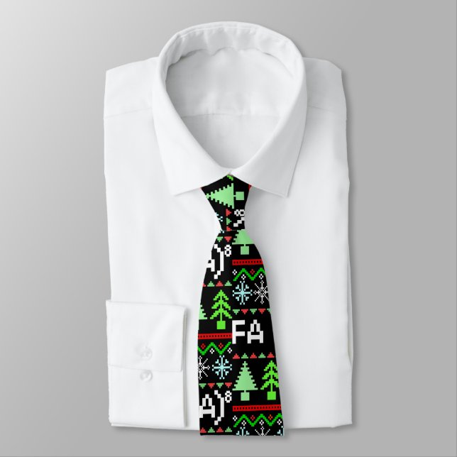 Math Fa La - Christmas Carol Ugly Sweater Style Tie (Tied)