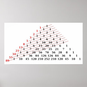 MATH Fibonacci numbers Pascals triangle  Poster