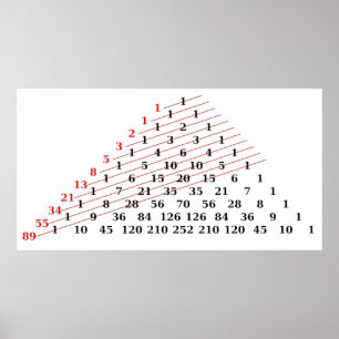 MATH Fibonacci numbers Pascals triangle Poster