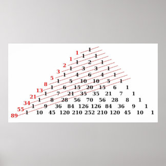 MATH Fibonacci numbers Pascals triangle  Poster