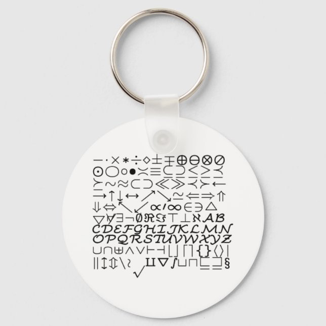 Math Font Key Ring (Front)