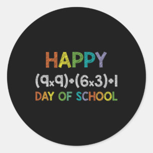 Math Formula 100 Days Of School 100th Day Fun Cute Classic Round Sticker