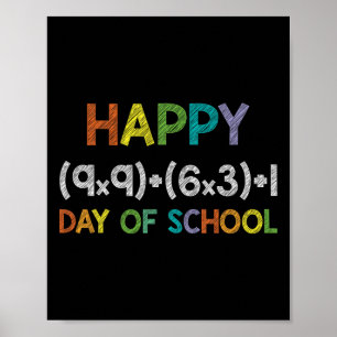 Math Formula 100 Days Of School 100th Day Fun Cute Poster