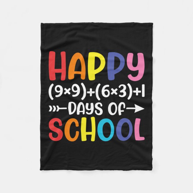 Math Formula 100 Days Of School Fun Math Teacher 1 Fleece Blanket (Front)