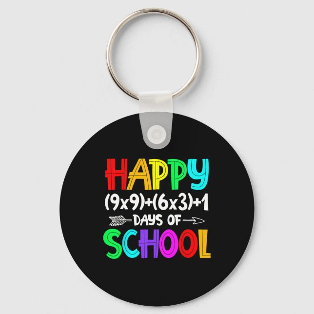 Math Formula 100 Days Of School Fun Math Teacher 1 Key Ring (Front)