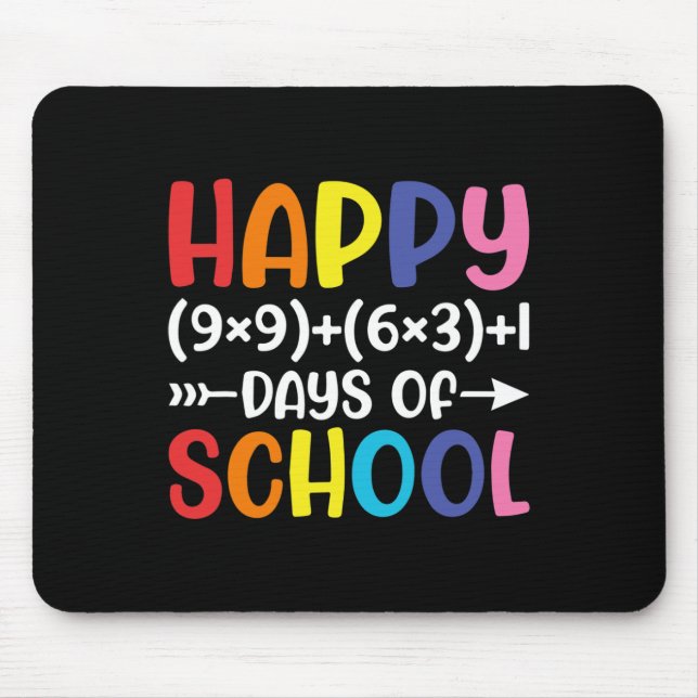 Math Formula 100 Days Of School Fun Math Teacher 1 Mouse Mat (Front)