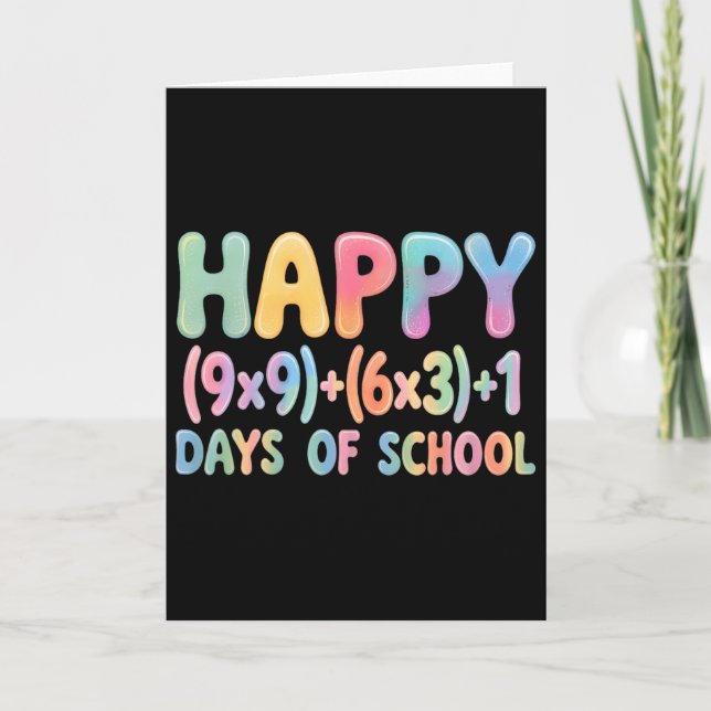 Math Formula 100 Days Of School Funny Equation Tea Card (Front)