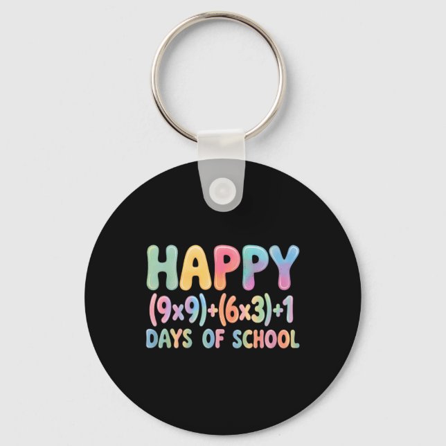 Math Formula 100 Days Of School Funny Equation Tea Key Ring (Front)