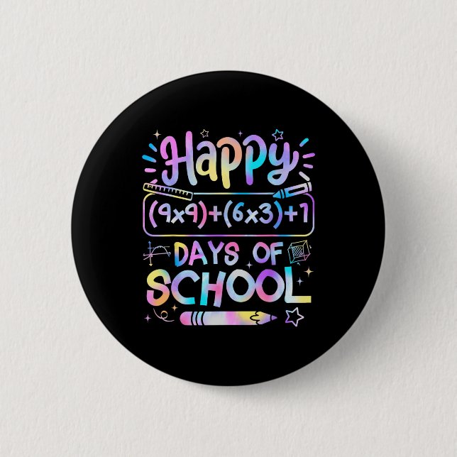 Math Formula 100 Days Of School Funny Math Teacher 6 Cm Round Badge (Front)