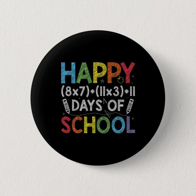 Math Formula 100 Days Of School Funny Math Teacher 6 Cm Round Badge (Front)